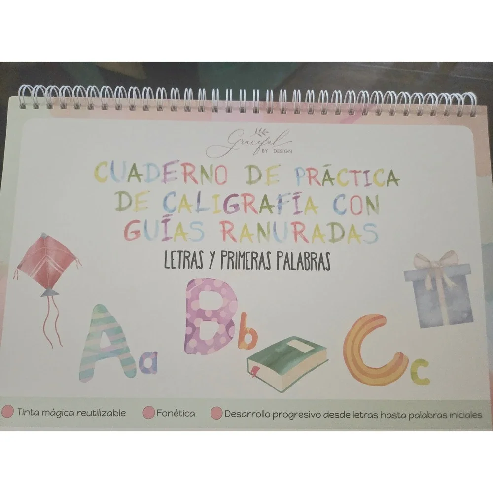 Magic Slotted Writing Practice for Kids Ages 3-8 (2Books + 4Pens) SPANISH